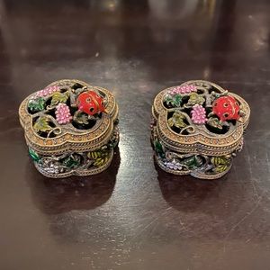 Set of 2 metal jewelry box